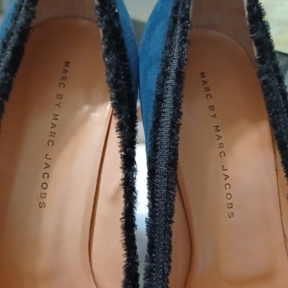 Marc by Marc Jacobs Blue Suede and With Black Ribbon Trimmed Footwear - Picture 8 of 8